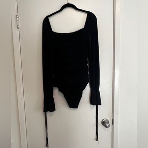 Pink Lily Small Ruched Long Sleeve
Square Neck Bodysuit